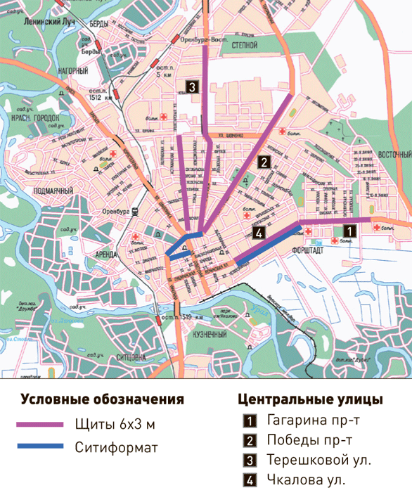 Интерактивная карта оренбурга