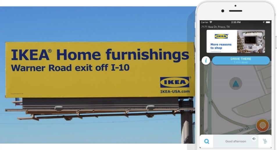 Приложение Waze позиционирует себя цифровым дополнением к наружной рекламе