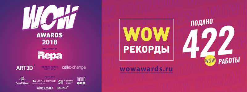 На премию WOW Awards 2018 подано рекордное количество работ 